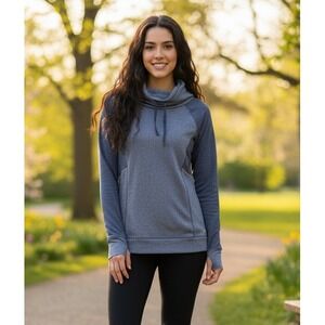 Avia Women's Cowl Neck Thumb Holes Pullover Size‎ M Activewear Athletic Purple